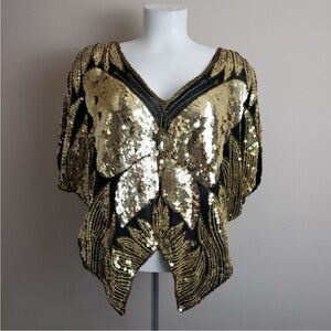 💛Gold Sequin Butterfly Top🦋